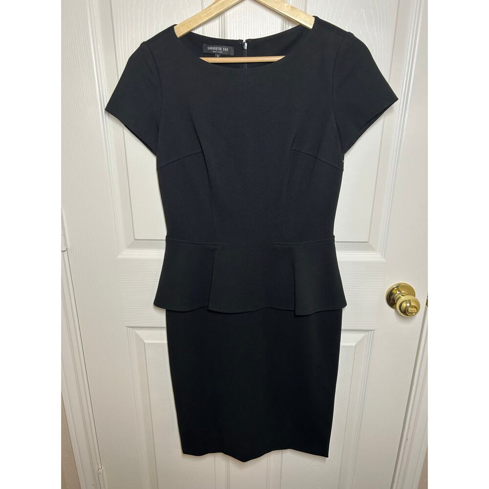 Lafayette 184 New York Black Peplum Dress